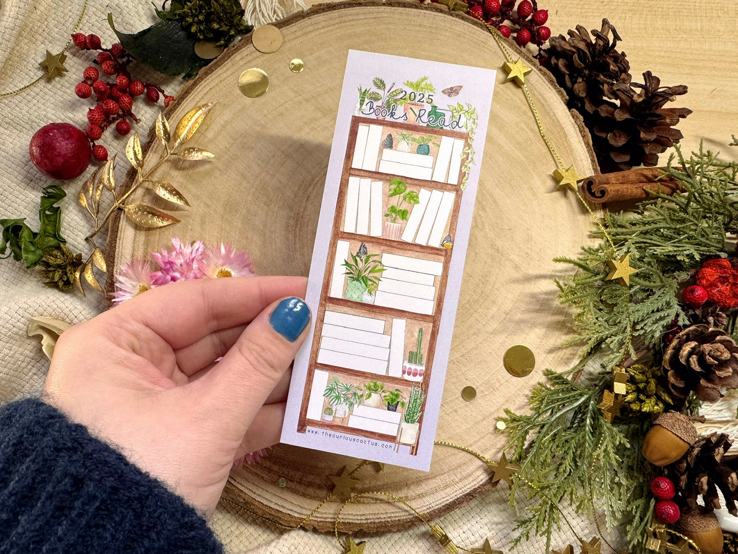 2025 - Plants 50 Book Reading Tracker Bookmark