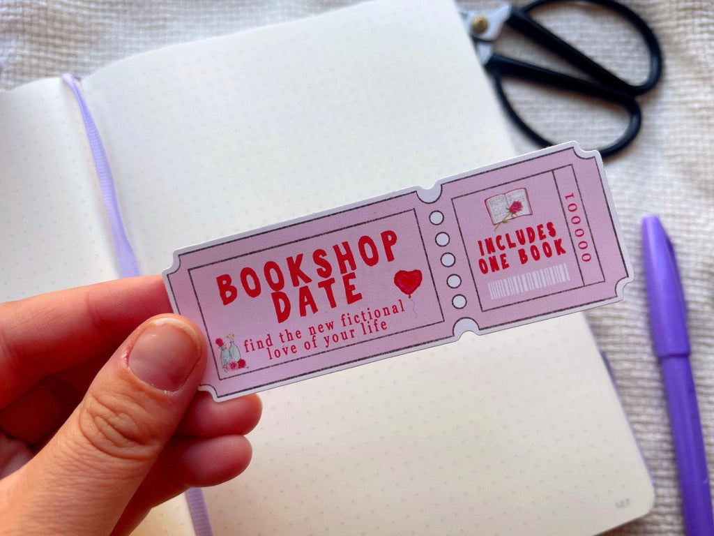 Bookshop Date Ticket Sticker