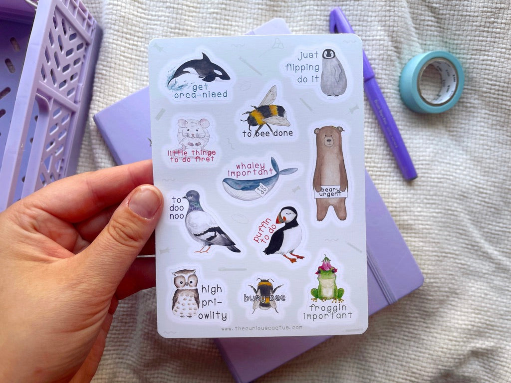 Organised Animals Sticker Sheet