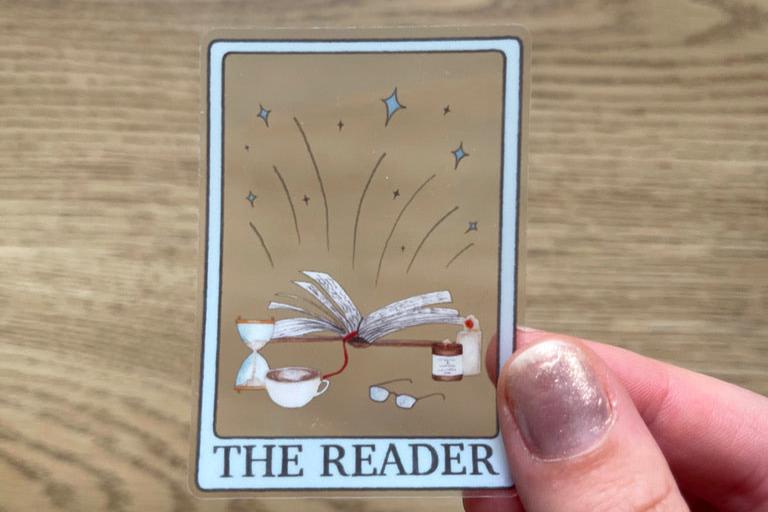 The Reader Tarot Clear Sticker