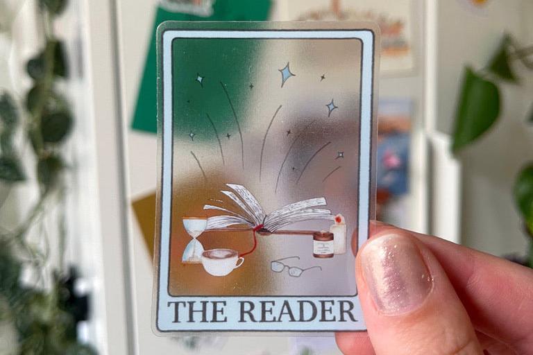 The Reader Tarot Clear Sticker