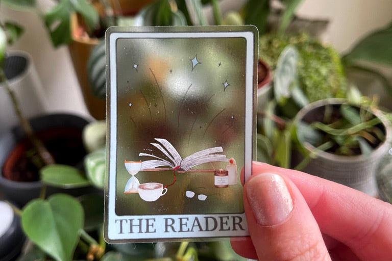 The Reader Tarot Clear Sticker