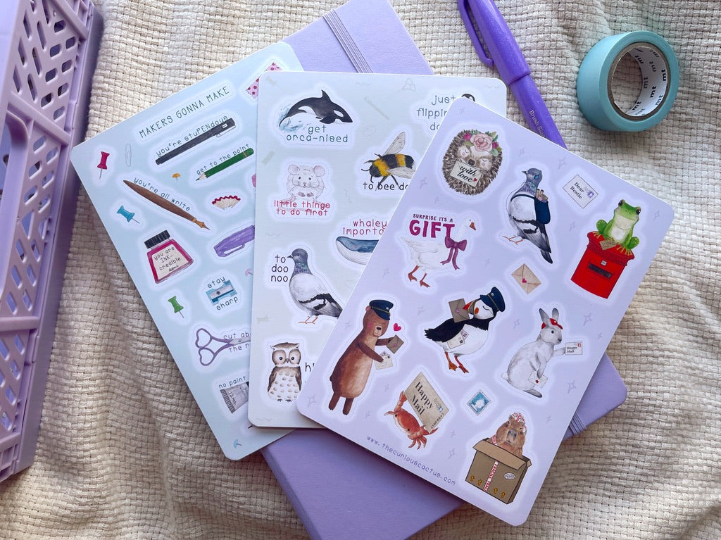 Organised Animals Sticker Sheet