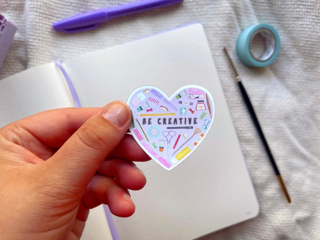 Be Creative Heart Holo Sticker