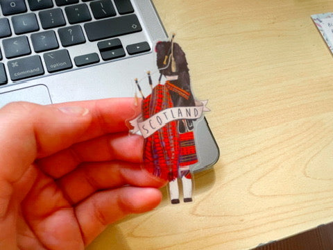 Scotland Bagpiper Clear Sticker