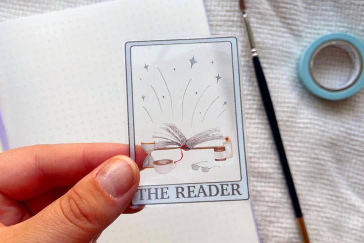 The Reader Tarot Clear Sticker