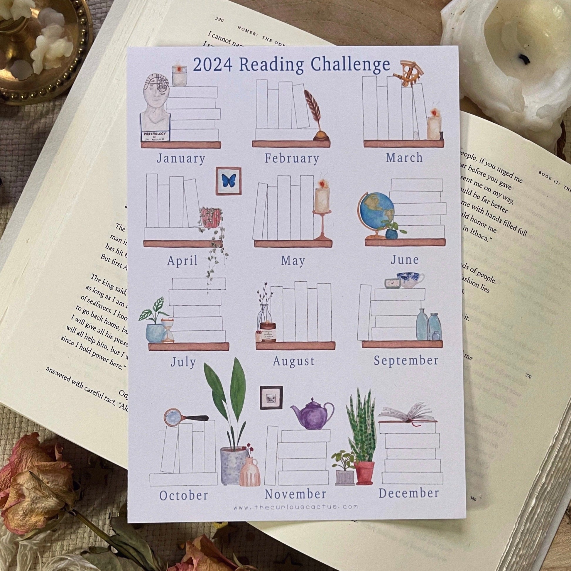 Monthly 2024 Reading/Book Tracker Planner Page – The Curious Cactus