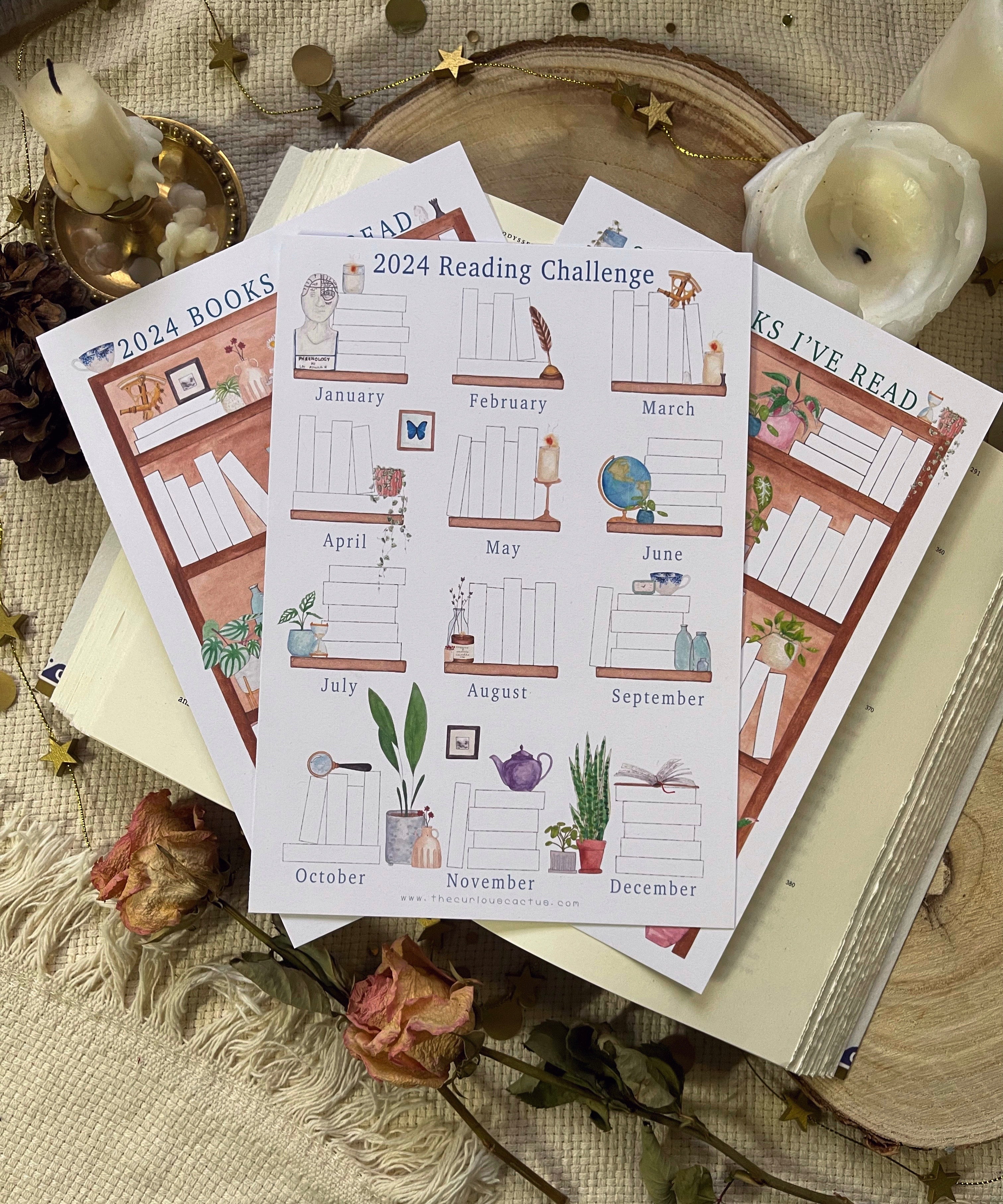 2024 Reading Book Tracker Planner Page The Curious Cactus   ACS 1596 