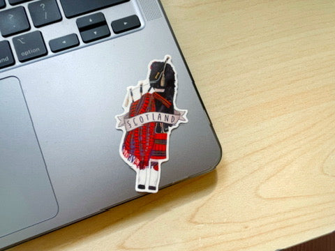 Scotland Bagpiper Clear Sticker