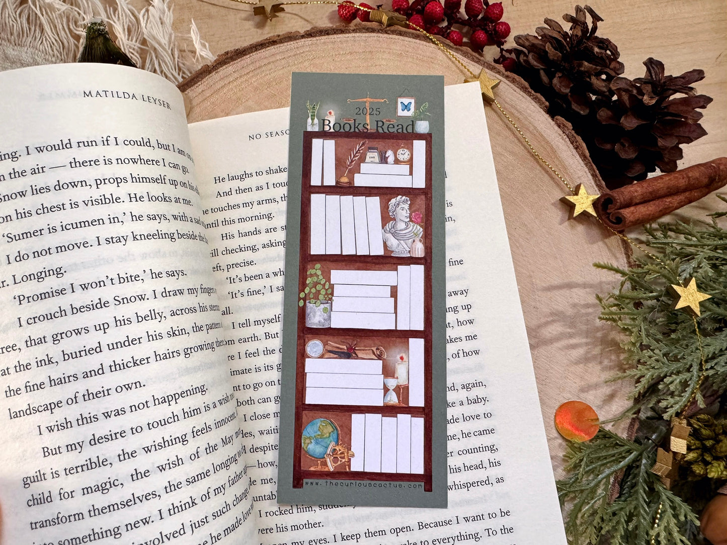 2025 - Academia 50 Book Reading Tracker Bookmark