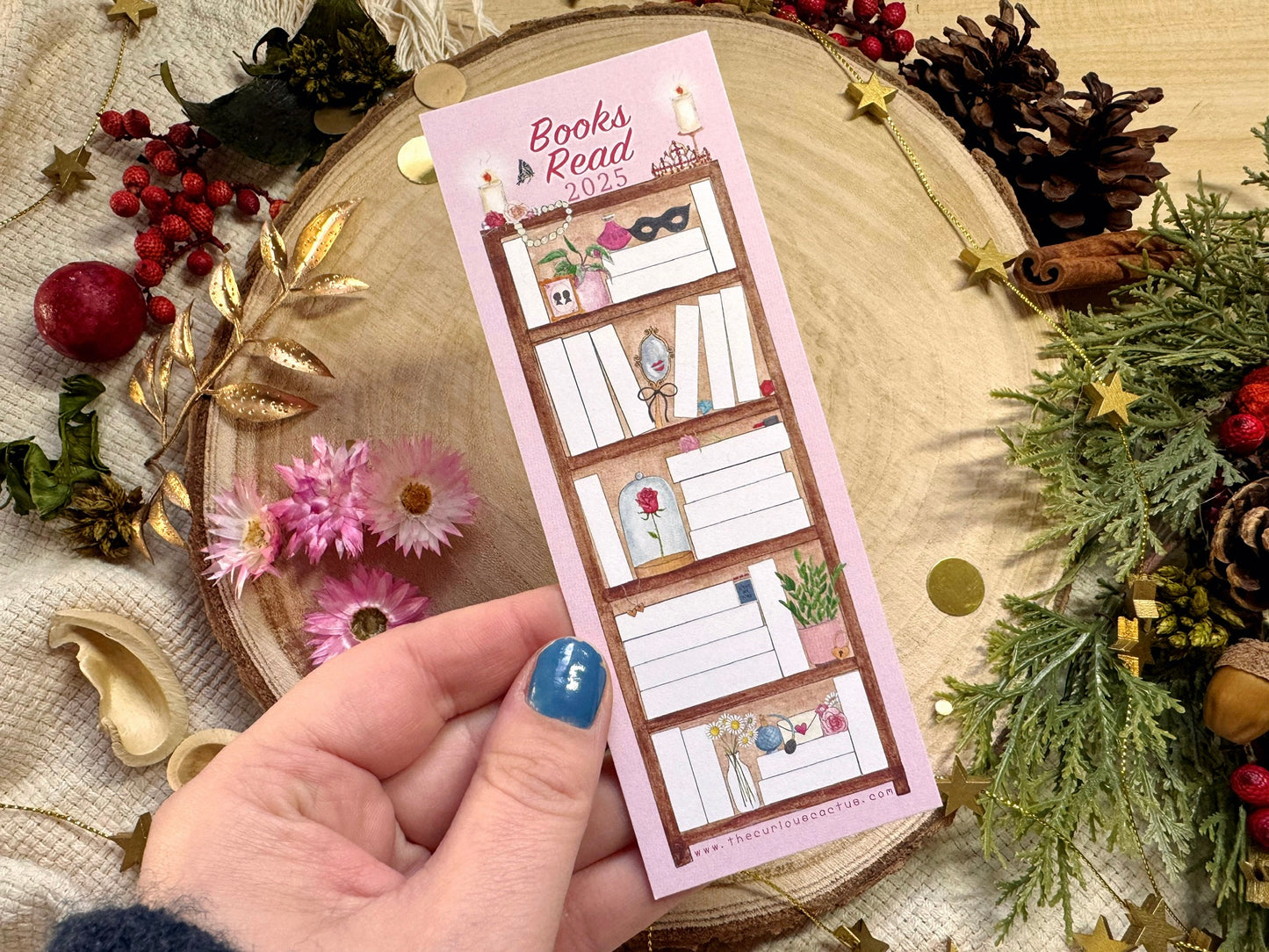 2025 - Romance 50 Book Reading Tracker Bookmark