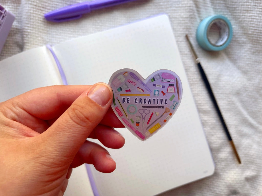 Be Creative Heart Holo Sticker