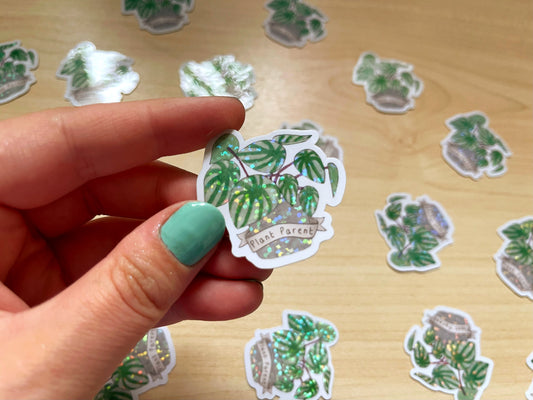 Plant Parent Glitter Vinyl Sticker